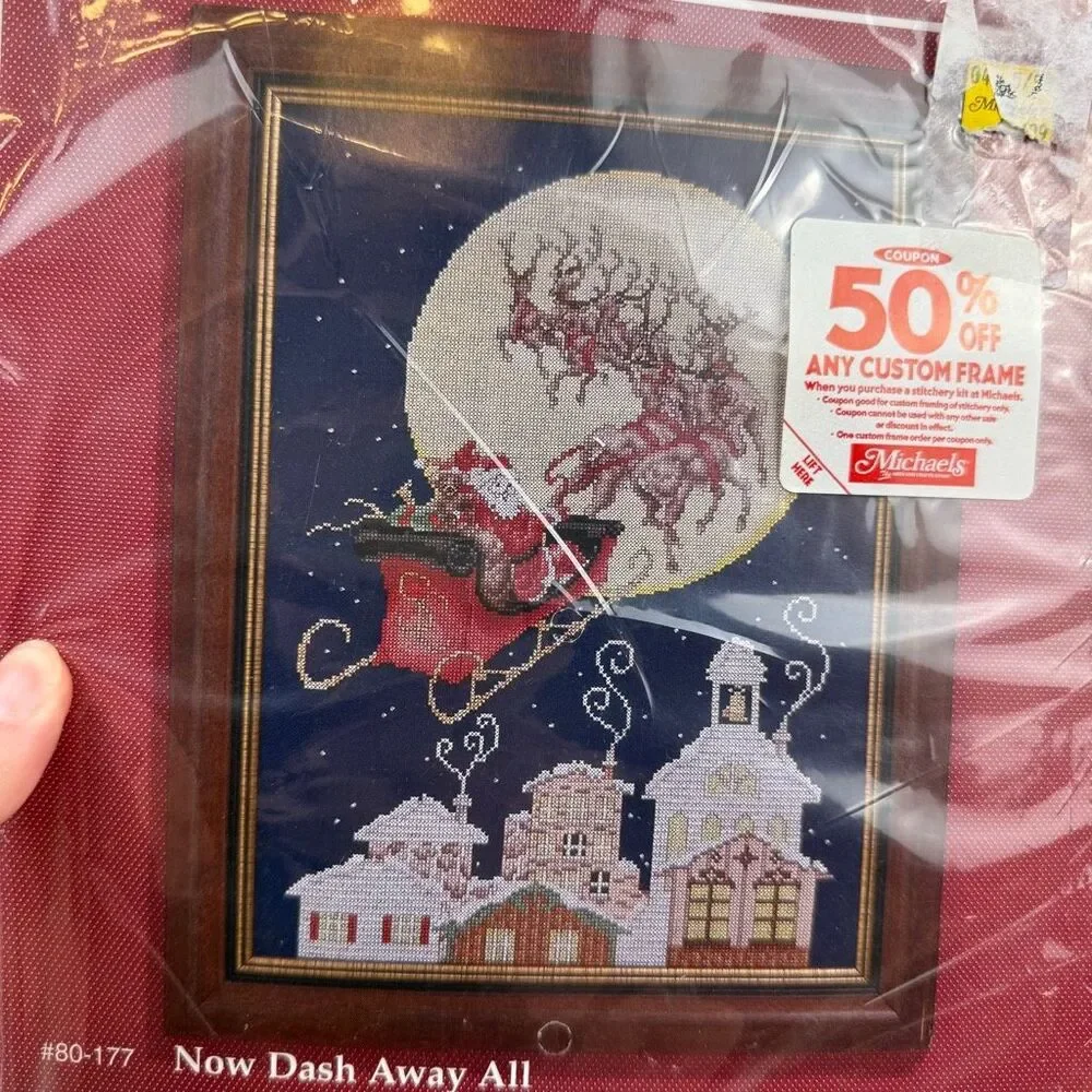 Janlynn Now Dash Away All‎ Christmas Counted Cross Stitch #80-177